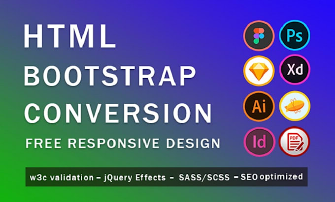 convert figma to html, psd to html, bootstrap responsive tailwind css