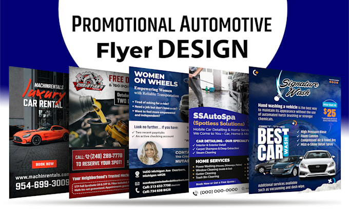 design professional automotive flyer, car wash, auto repair flyer