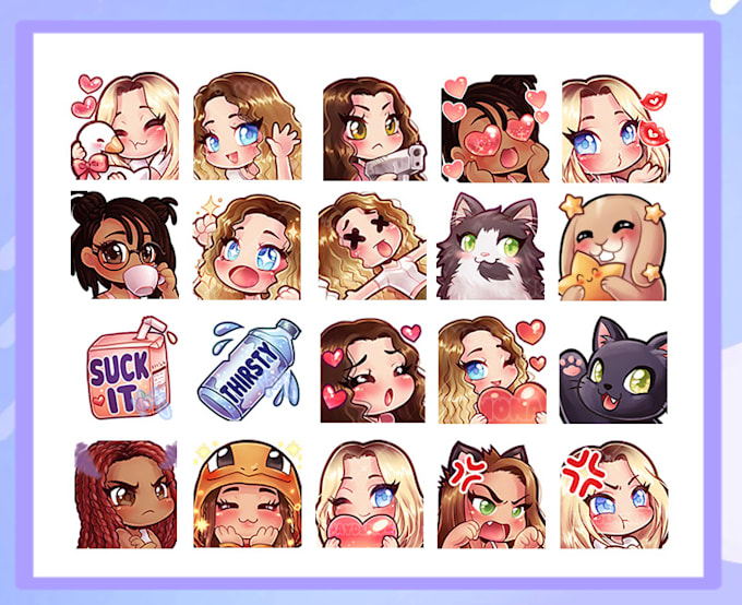 make custom emotes in cute chibi style