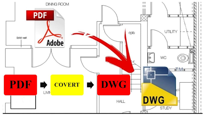 Convert your pdf or hand sketch to autocad by Rockygangster | Fiverr