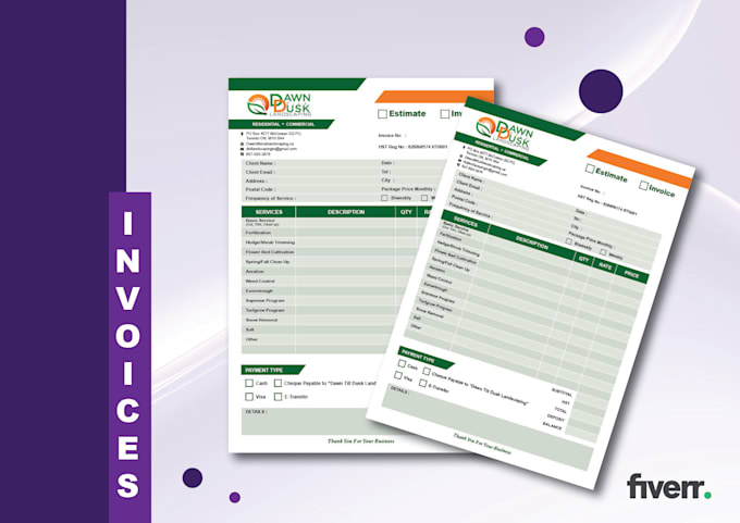 design professional invoice, receipt book design, proforma