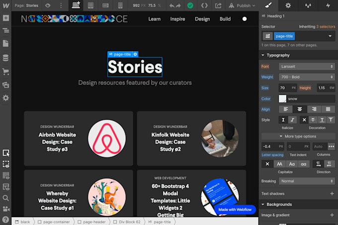 design awesome website with webflow cms