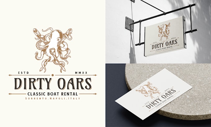 create simple design vintage hand drawn logo