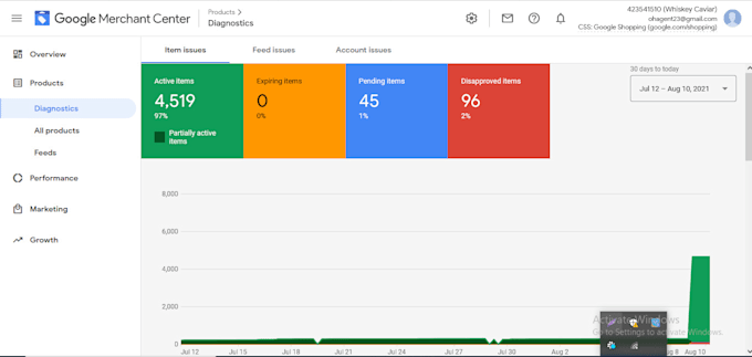 fix google merchant center account and feed issues