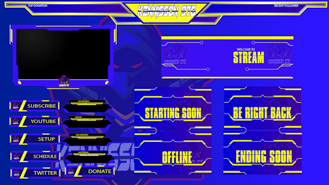 design an animated stream overlay for kick, twitch, youtube