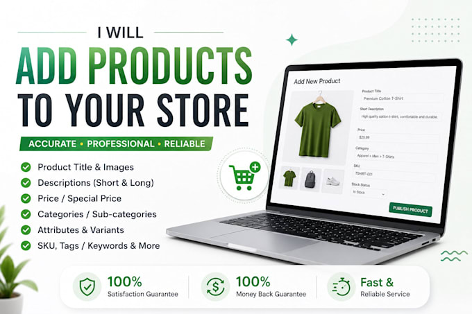 do 100 woocommerce product listing, product upload