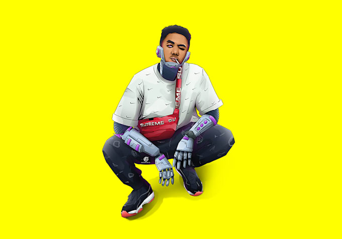 create perfect design illustrasi cyberpunk