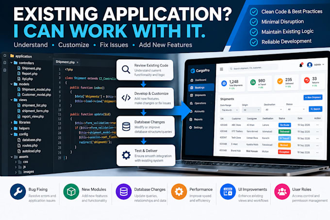 develop or customize PHP codeigniter web applications