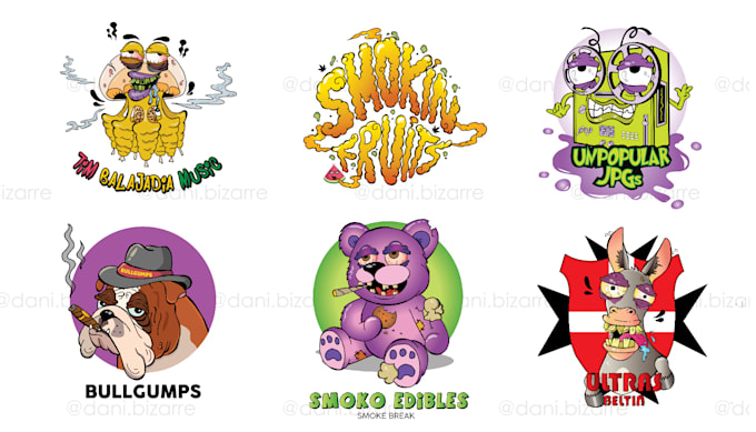 do a funny cool crazy cartoon logo, mascot