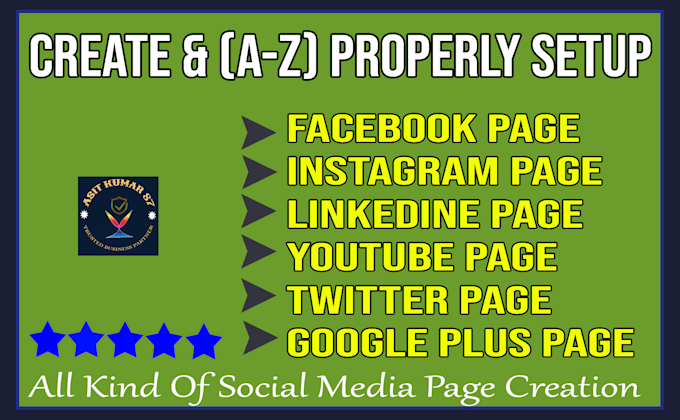 create, setup, manage and develop facebook, instagram, linkedin business page