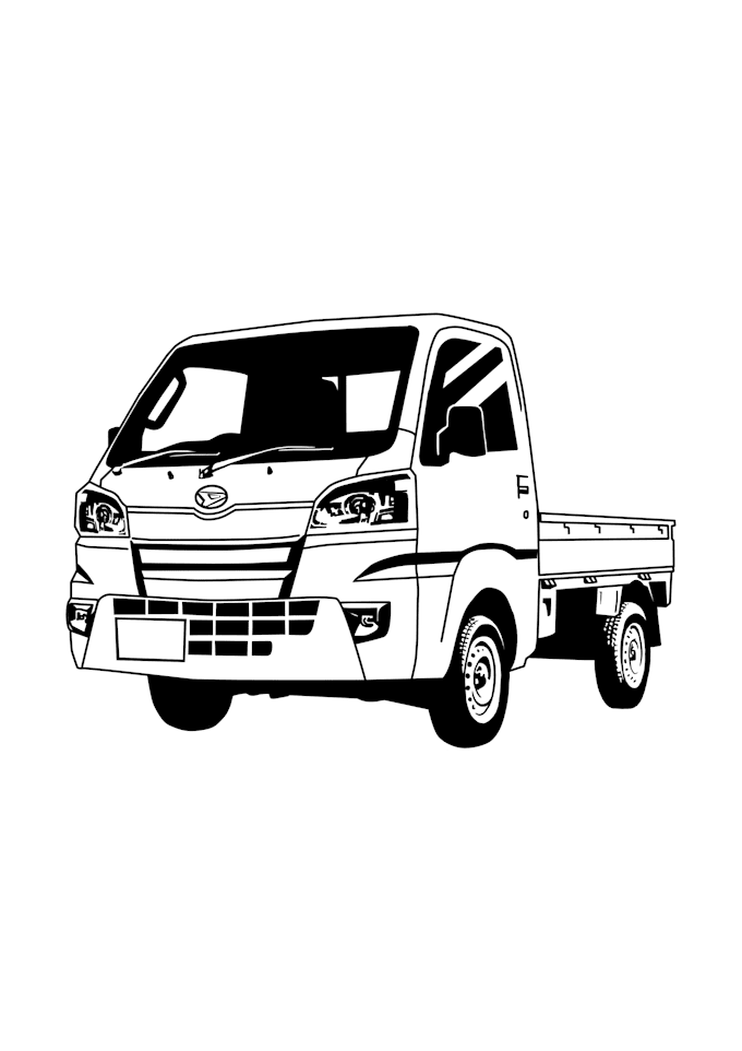 create your vehicle into vector stencil or silhouette