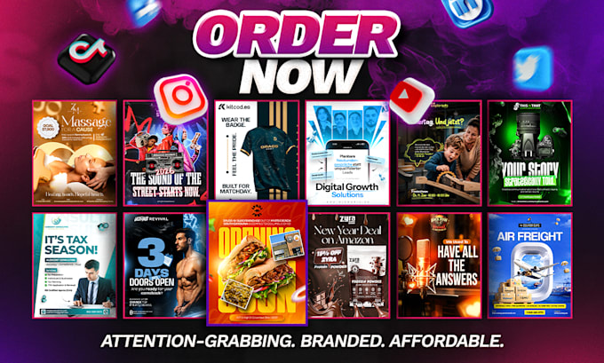 design amazing social media posts graphics for facebook, instagram ads