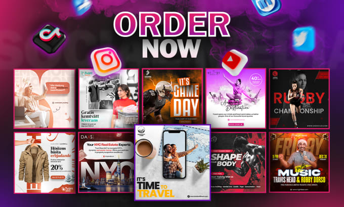 design amazing social media posts graphics for facebook, instagram ads