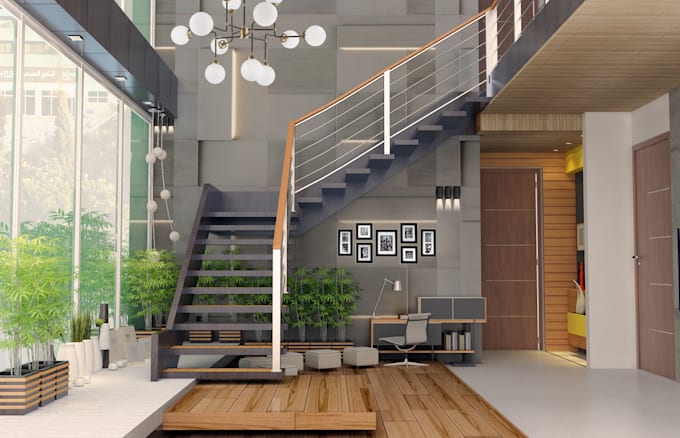 design kitchen, bedroom, living room interior rendering