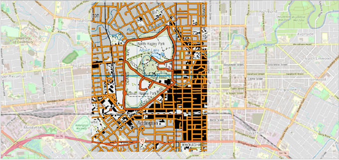 create maps on the geographic information system, georeferencing,  digitizing