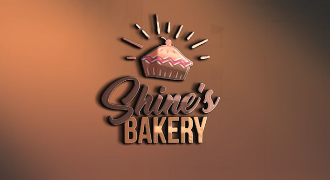 design minimalist and 3d bakery and food logo