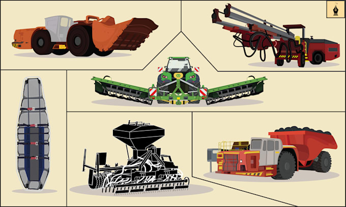 draw awesome illustration of any machine