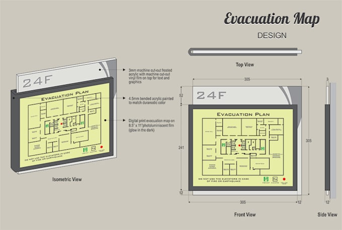 layout evacuation map for easier navigation