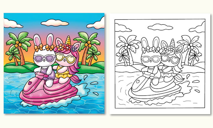 draw coloring activity book pages for children