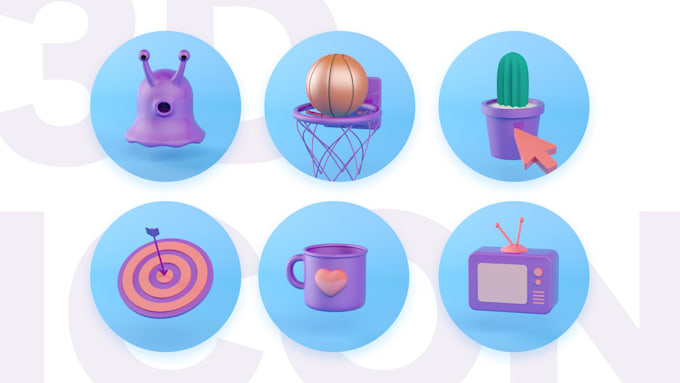 create custom 3d icon illustration for your website and app