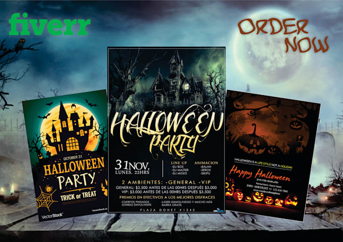 design birthday party, halloween, grand opening, party or event flyer or poster