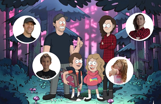 draw your portrait in the gravity falls cartoon style