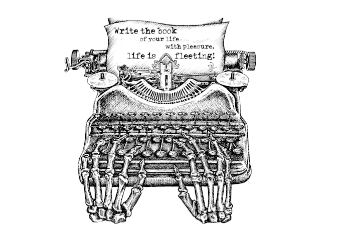 gothic and mystical illustrations, skeletons