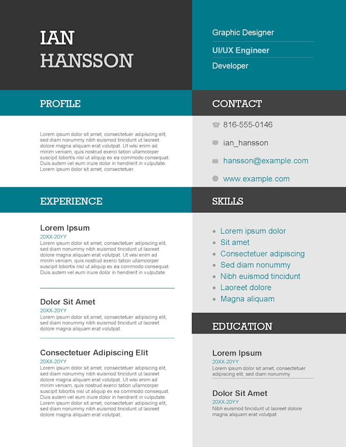 create professional resume design in adobe indesign