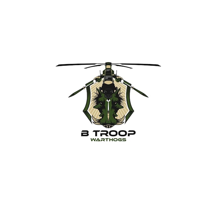 design attack helicopter troop logo in 1 day