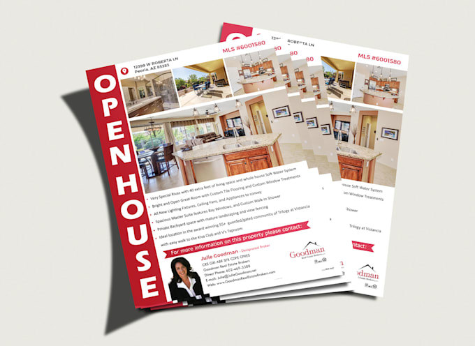 done real estate open house just listed flyer brochure design