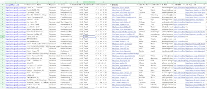 do b2b lead generation, excel data cleanup, and web research