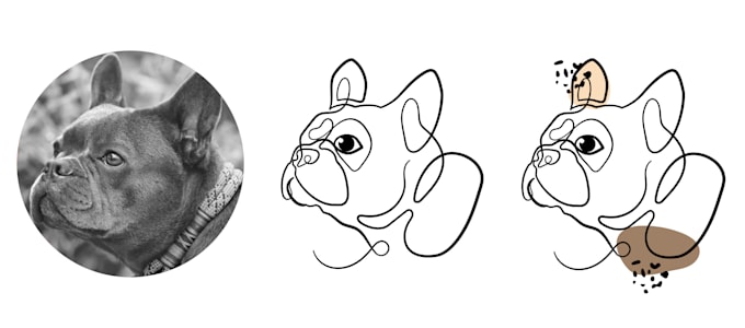 draw 12 hours pet portrait aesthetic one line art continues