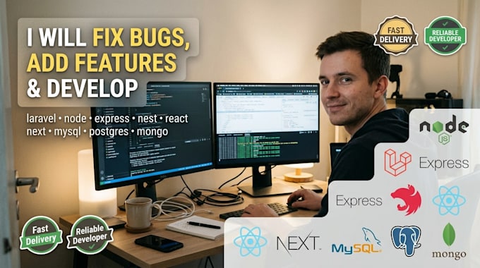 fix bugs,add features and develop by laravel and node