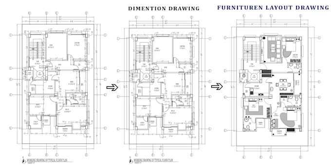 Draw architectural 2d floor plan and redraw in autocad by Kamrul_06 ...