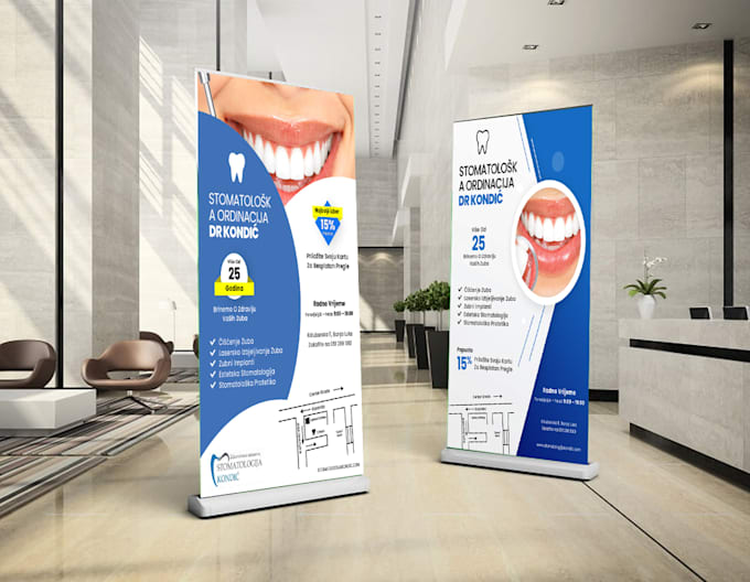 design billboard roll up, standee, pull up or pop up banner