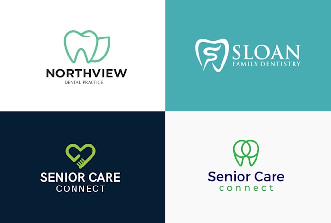 design a modern dental logo for dentist, clinic, and dental care brand