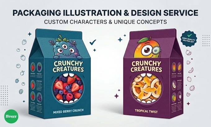 design custom product packaging and label illustration for your brand