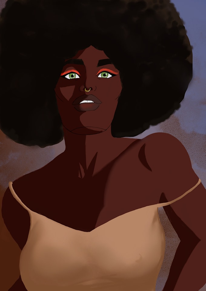 draw a digital stylized portrait