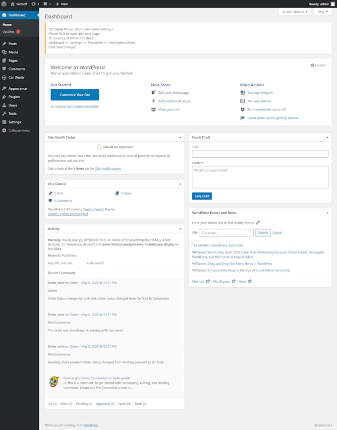 install and setup  wordpress website