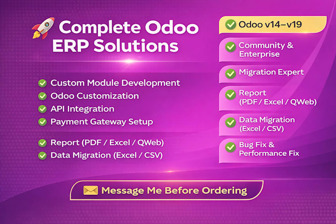develop and customize odoo erp modules and workflows