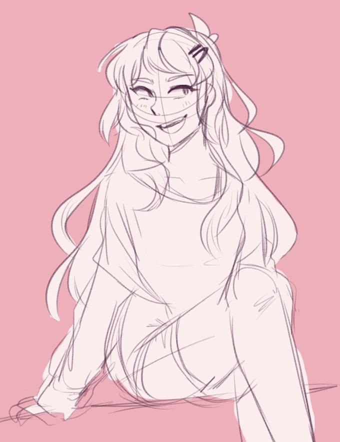 draw a half body character art