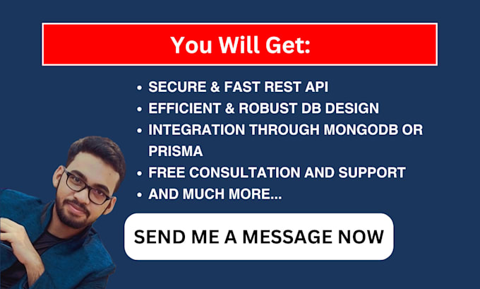 be your backend developer for rest apis in node js, express js, mongodb, prisma