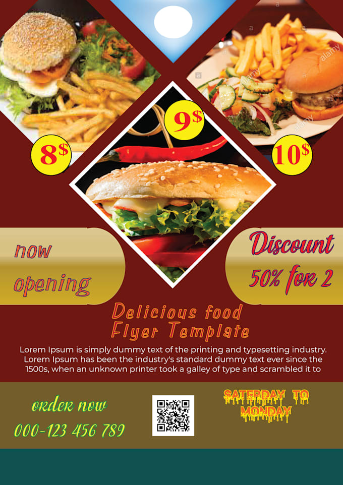 design restaurant food menu and flyer