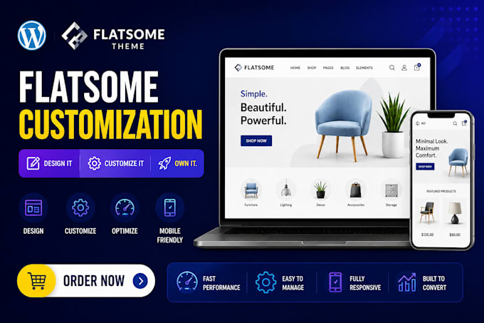 customize flatsome, avada, bridge, uncode and woodmart wordpress theme