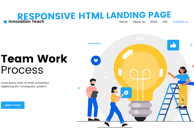 design modern and responsive HTML landing page