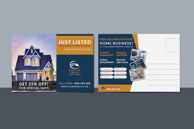design promotional direct mail eddm postcard within 24 hours