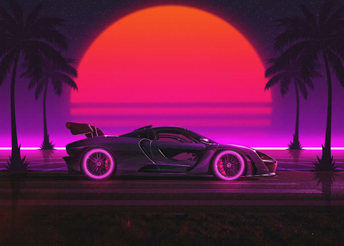 create car your photos into vibrant synthwave art