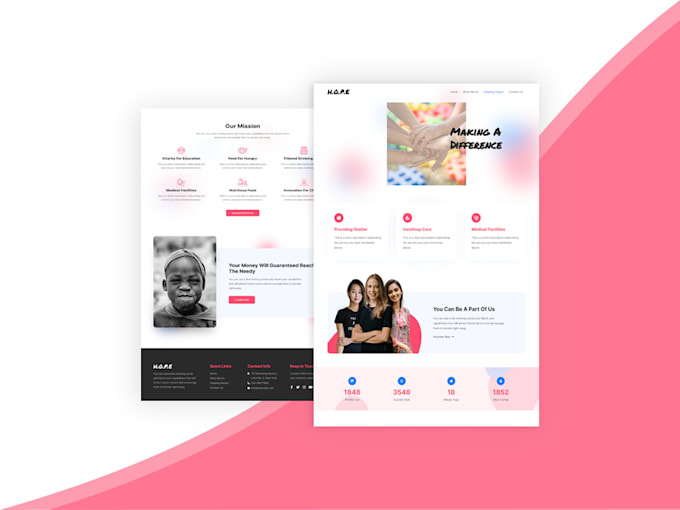 design nonprofit website for charity