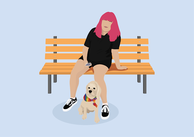 create minimalist pet illustration