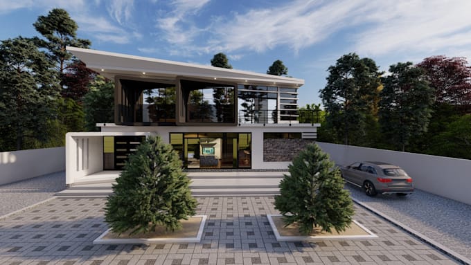 do 3d model and render images architecture project